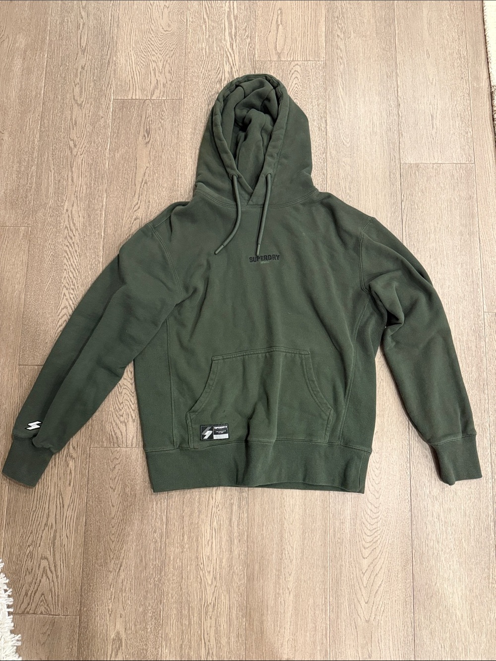 Superdry Men's Olive Hooded Pullover Sweatshirt